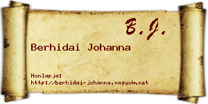 Berhidai Johanna névjegykártya